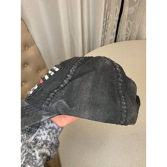 Distressed American Flag Black Hat With Thin Red Line - KBETHOS One Size 100% Co - Picture 11 of 11